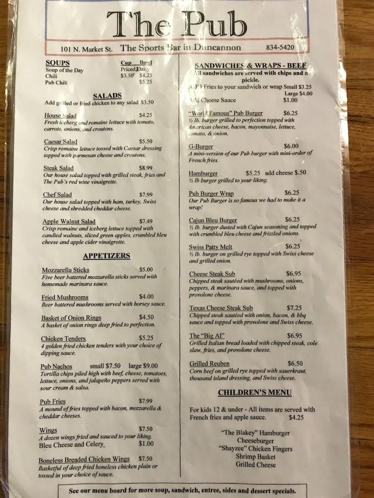 The Pub Menu image 3